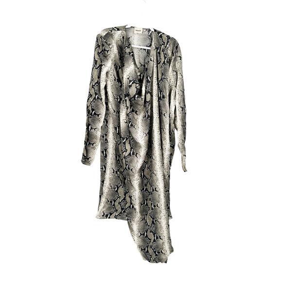 KHAITE Shaz Natural Python Print Dress Asymmetrical Cowl Neck 6 - Picture 2 of 9